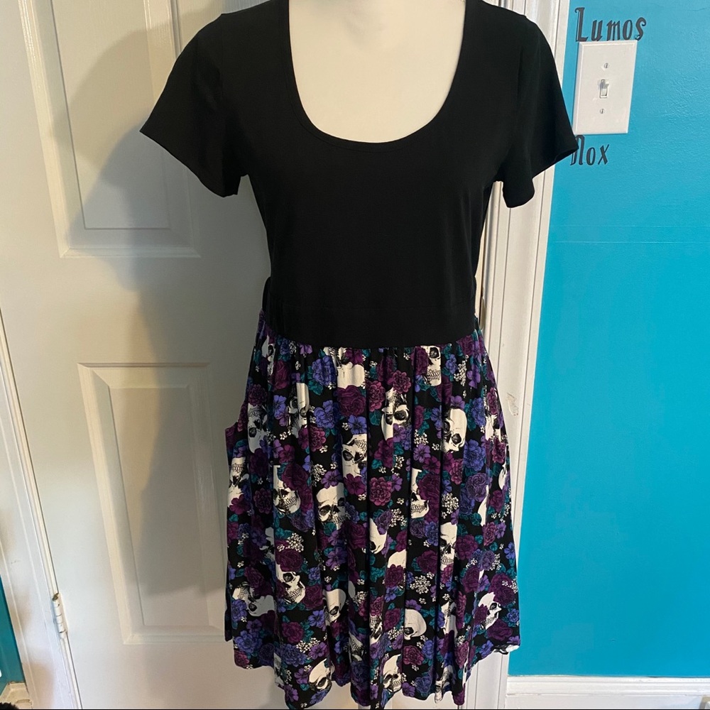 Purple flower & skull dress